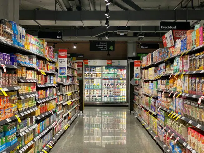 Aisle of a grocery store.